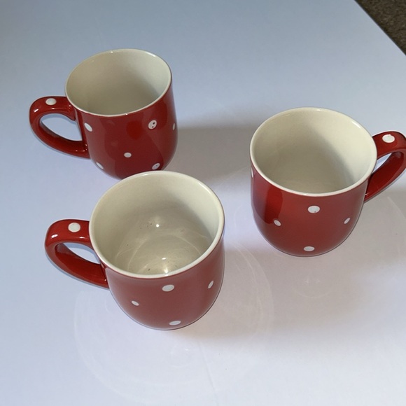 Temptations by Tara set of 3 Red White Polka Dots 12 ounces - Picture 2 of 4